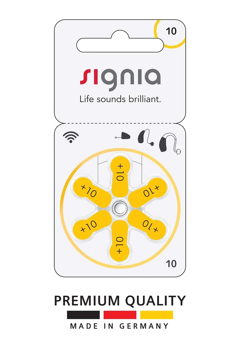 Signia Lot de 60 piles auditives 1,45 V Taille 10, Pile 312 : alimentation longue durée pour votre appareil auditif