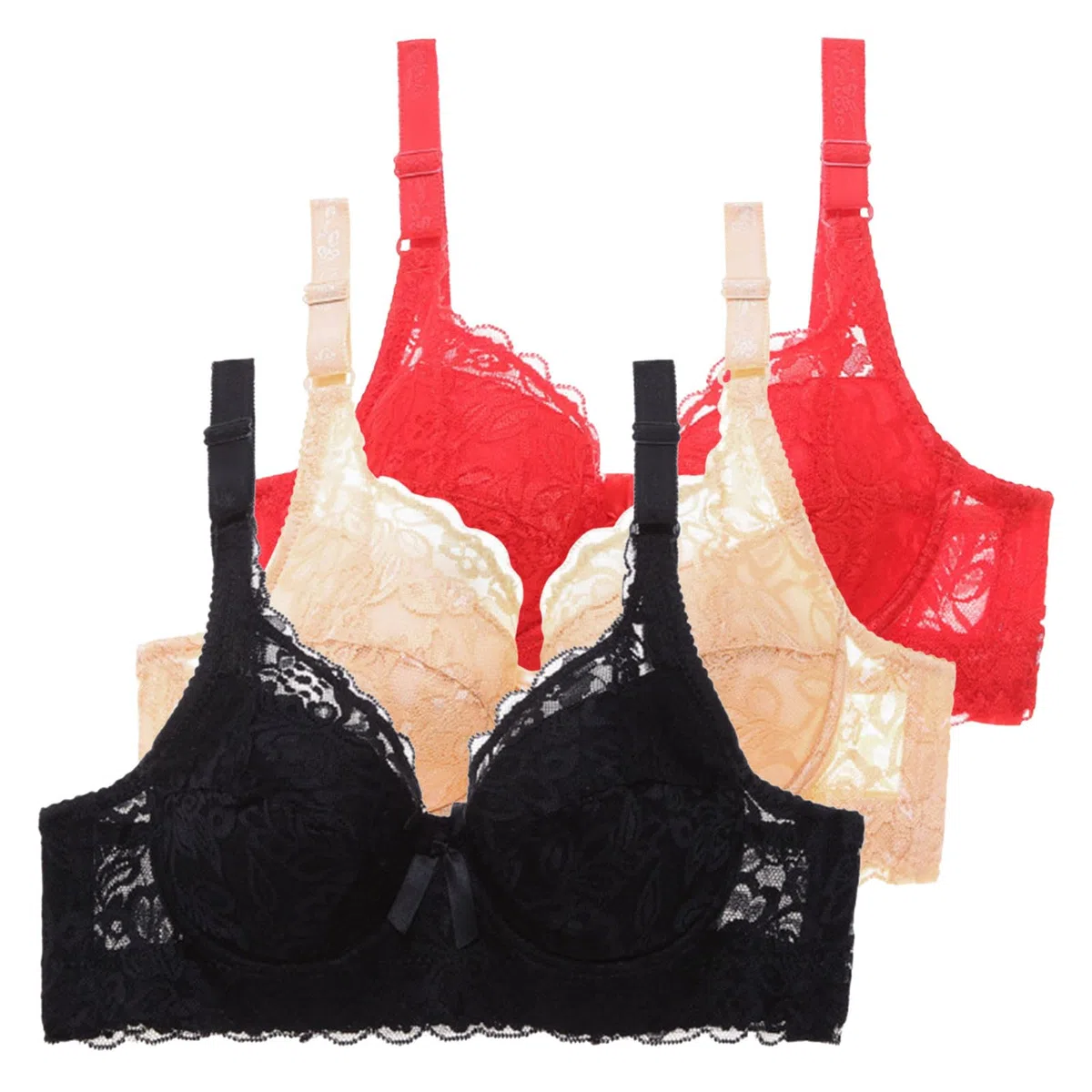Lot de 3 soutiens-gorge push-up pour femme avec armatures - Soutien-gorge de sport sexy pour femme