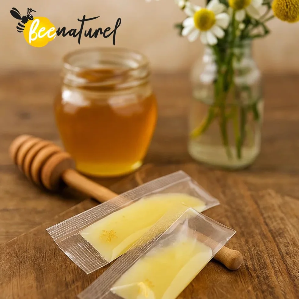 Gelée royale bio 120g | 120 dosettes 1g | Programme hiver 4 mois | Gelée royale française fraîche pure | Immunité adulte enfant | 100% Naturel