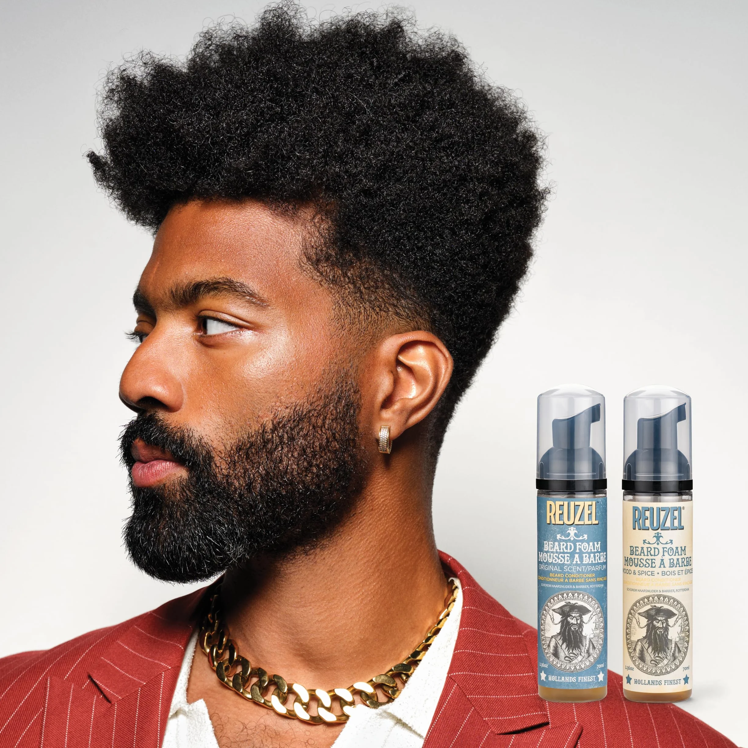 Reuzel Mousse à Barbe pour Homme avec Hamamélis/Racine de Prêle/Extrait d'Ortie/Feuille de Romarin 2/5 oz/73 Ml