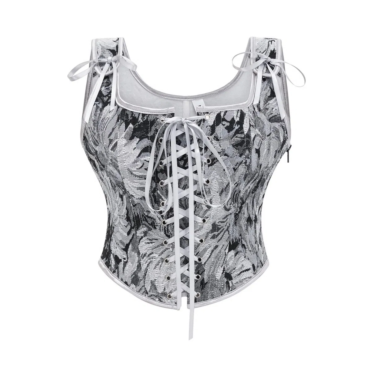 Corsets pour Femmes Vert imprimé Fleuri rétro à Lacets Corset Renaissance Femmes Camisole Gilet médiéval Gothique Haut Bustier(Green,XL)