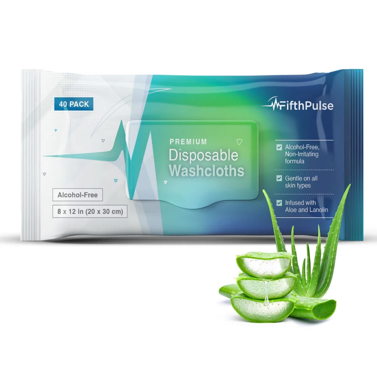 Lot de 80 lingettes jetables pour le corps pour adultes (2 x 40 paquets) – Débarbouillettes pour le bain des personnes âgées infusées à l'aloe vera et à la lanoline – Lingettes humides pour adultes