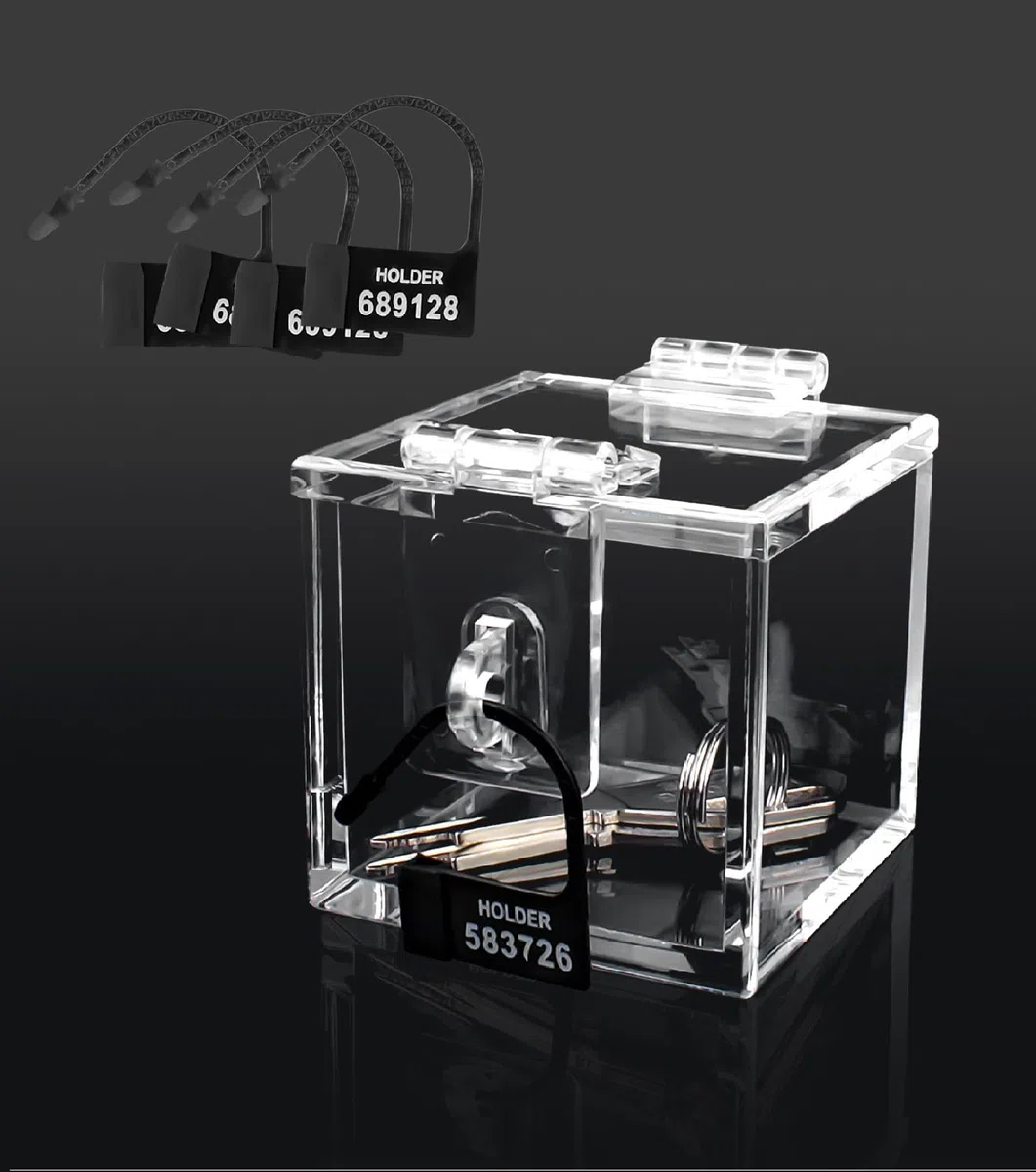 MFMYEE Coffre-fort à clés pour cage de chasteté BDSM, porte-clés de chasteté transparent, boîte acrylique pour jeu de chasteté, jouet sexy multifonctionnel avec verrou anti-infidélité (Transparent)