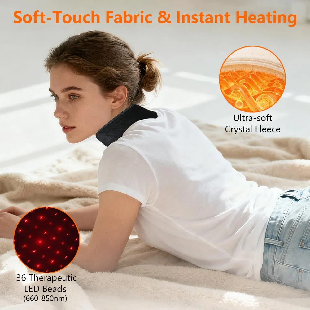 Coussin Chauffant Nuque, 84*13cm Electrique Coussin Chauffant Cervicales avec 3 Niveaux de Chaleur, Electrique Cape Chauffage Rapide, Coussin Chauffant pour Nuque, pour Soulager la Douleur Cou