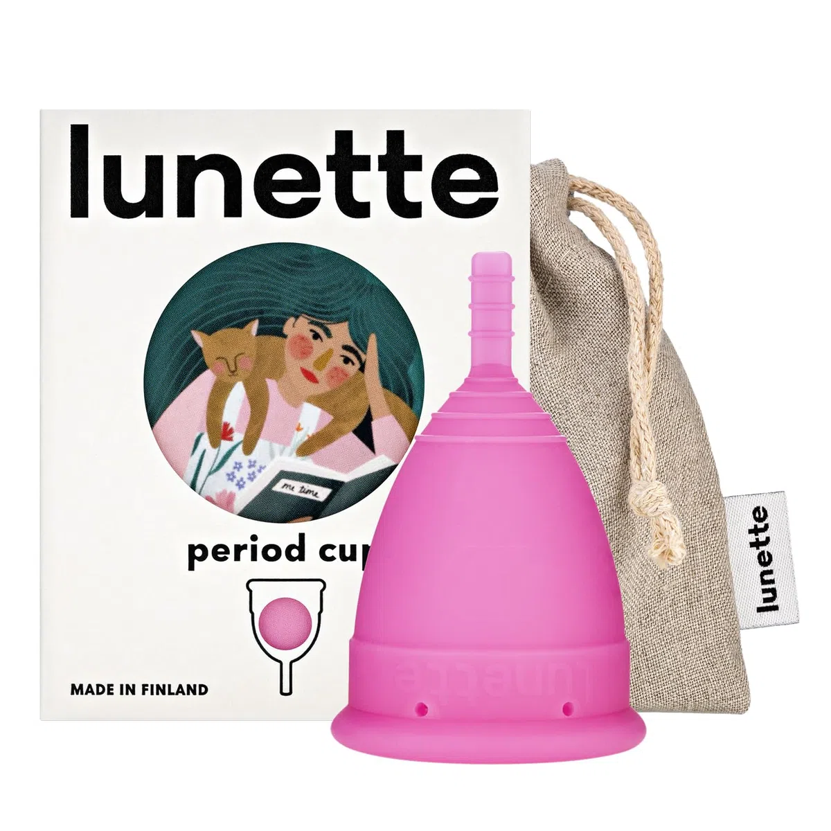 Lunette Coupe Menstruelle en Silicone Médical | Jusqu'à 12 h de Confort, Réutilisable jusqu'à 10 Ans, Sans BPA, Fabriquée en Finlande, Taille 2 Pink