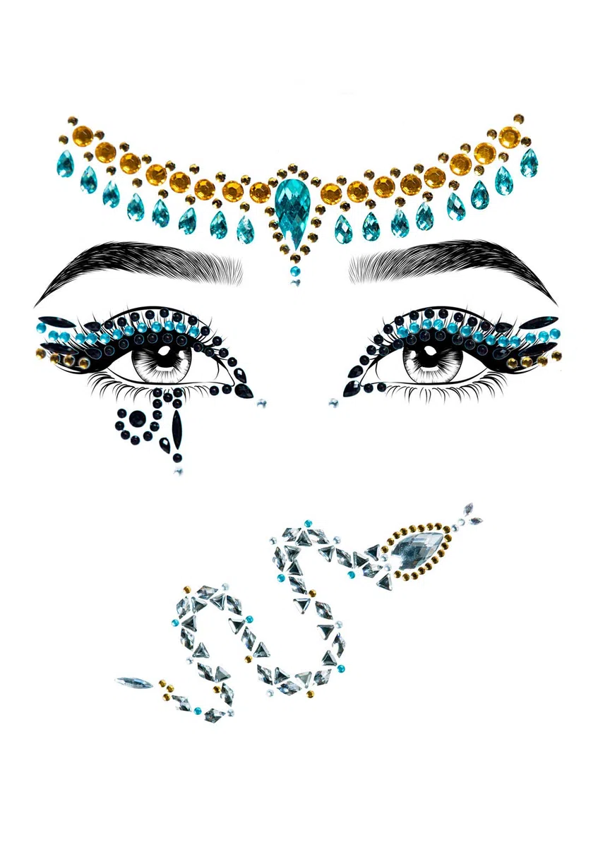 Leg Avenue Bijoux de visage en strass Halloween pour femmes