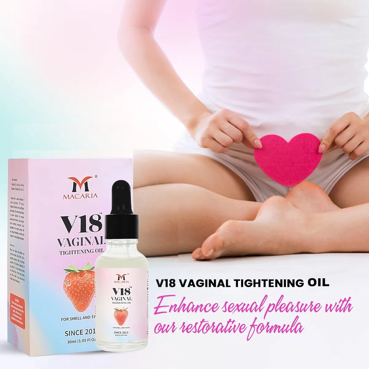 V18 Vaginal Tightening Oil (cream Gel) Like a Virgin Oil (cream Gel) Pussy Tighten Woman Intimate Zone Yoni Tight Narrows Walls Improves Health Enhance Sensitivity