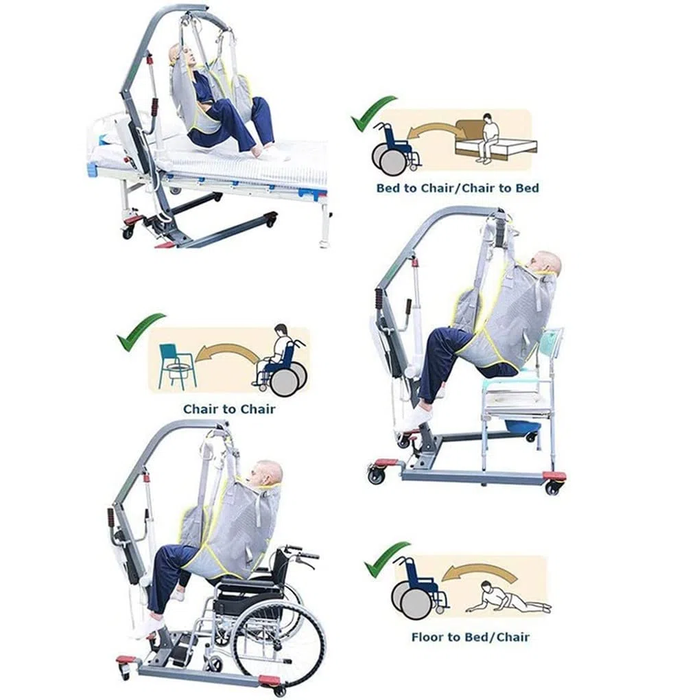 Harnais De Toilette Lève, Tout Le Corps Harnais De Soulèvement avec Support Tête en Filet Harnais Levage Jambe Divisée pour Personnes âgées Alitées Handicapées