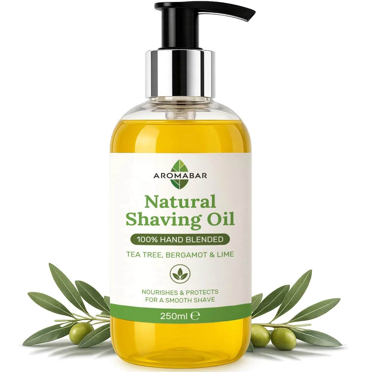 Huile de rasage naturelle Arbre à thé Bergamote & Citron vert 250 ml