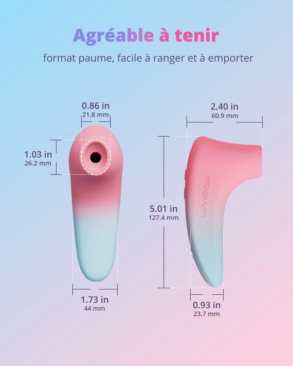 Lovense Tenera 2 Stimulateur Clitoridien à Succion Suceur de Clitoris | Vibromasseur Femme pour Couple Ondes d'Air Contrôle à Distance via Application, IPX7 Étanche, Discret, Stimulation des Tétons