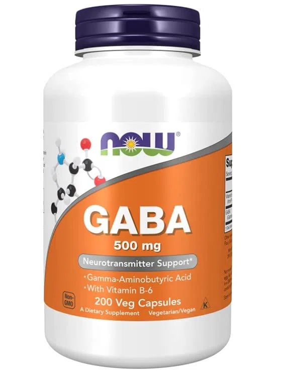 NOW Foods GABA avec vitamine B6 500 mg - 200 gélules