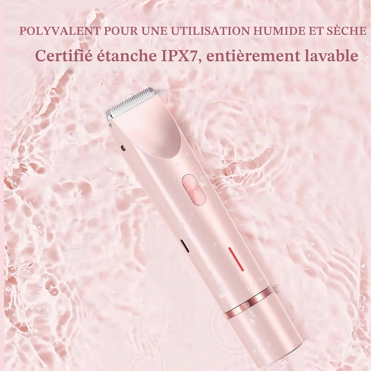 PZCC Rasoir Manuel pour Femme, Tondeuse Bikini 2 en 1, Rasoir Sans Fil, Anti-Coupures et Anti-Irritations, Humide et Sec, Rechargeable, Convient pour Le Visage, Les Jambes et Les Aisselles (Rose)