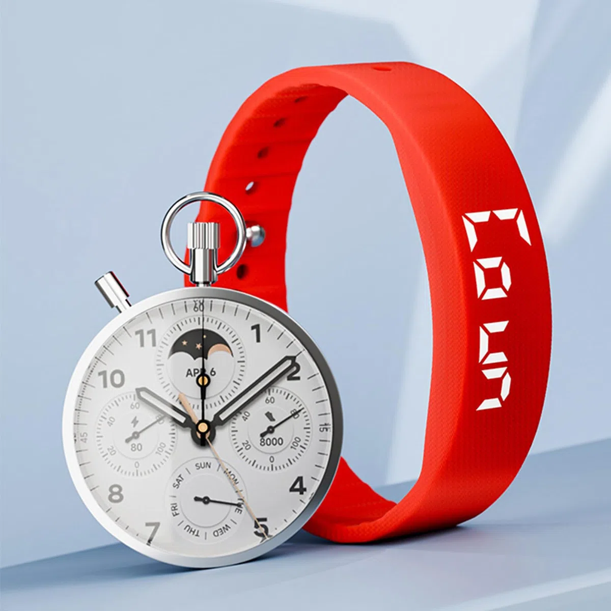 2. Bracelet d'alarme vibrant, bracelet silencieux, rechargeable par USB, avec 8 alertes personnalisées, fonction d'alarme discrète pour adultes, étudiants, voyage, maison, horloge, 24 cm
