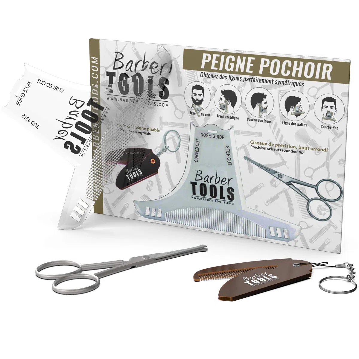 Kit/Set/Coffret d'entretien et de soin pour barbe avec Soin de barbier | Cosmetique Made in France ✮ BARBER TOOLS ✮ (kit barbe) (kit barbe2)