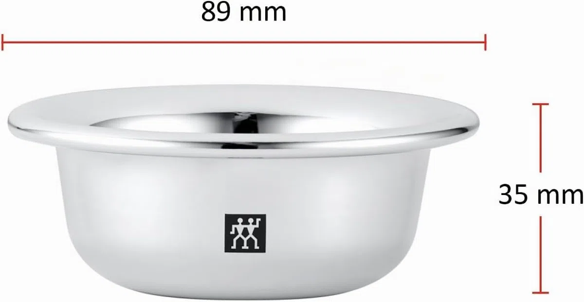 ZWILLING Bol à raser (rasage humide, rangement du savon à barbe, bol pour faire mousser, chromé), argent