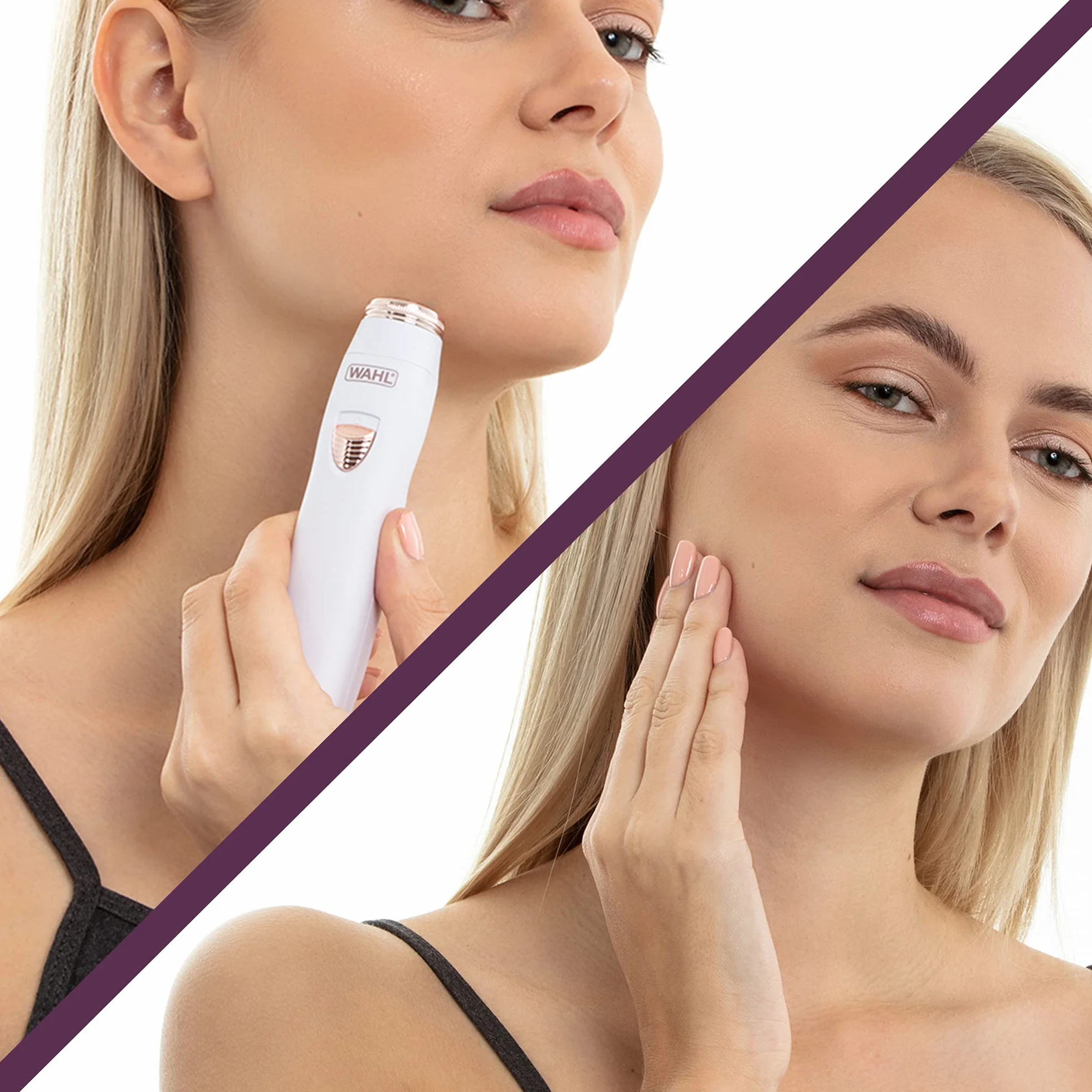 WAHL Facial Hair Remover, rasage des poils du visage pour femmes, rasoir pour la lèvre supérieure, les joues et le menton, élimination du duvet, rasage indolore, rasoir rechargeable