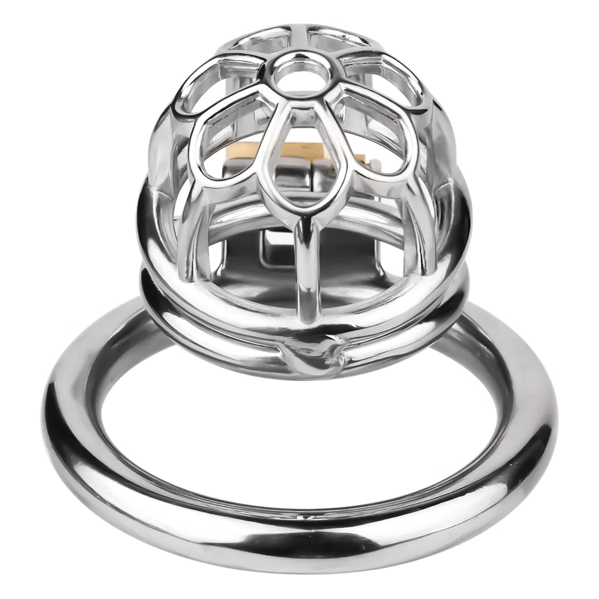 Chastity Cage hommes sex toys avec prune creuse et invisible cylindre de fermeture design acier inoxydable respirant cage à pénis/cage de chasteté SM fétiche bondage set (silver-01,55mm)