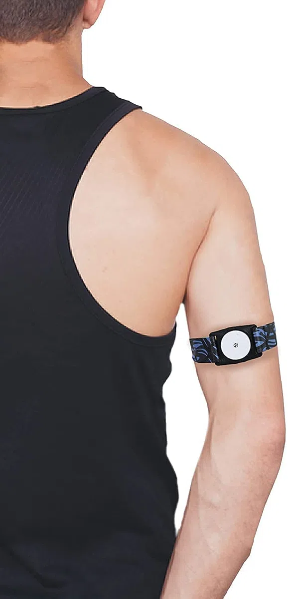 Brassard pour capteur Freestyle Libre 2. Bande de maintien élastique pour diabétique CGM FSL - Dia-Style
