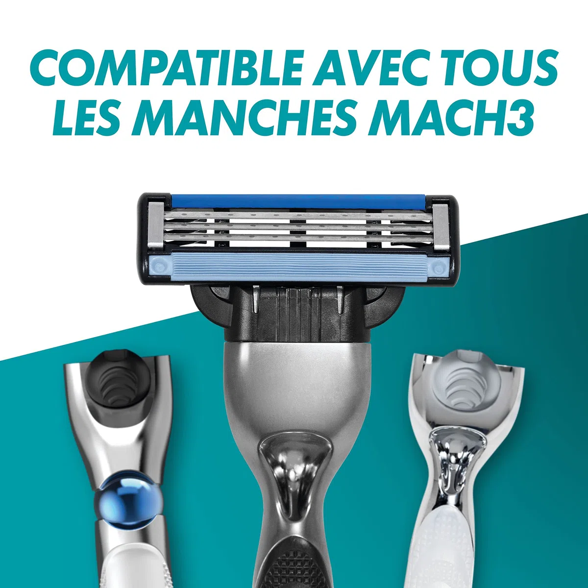 Gillette Mach3 Recharges De Lames De Rasoir pour Homme, À 3 Lames, 8 Recharges, Plus Résistantes Que L’Acier