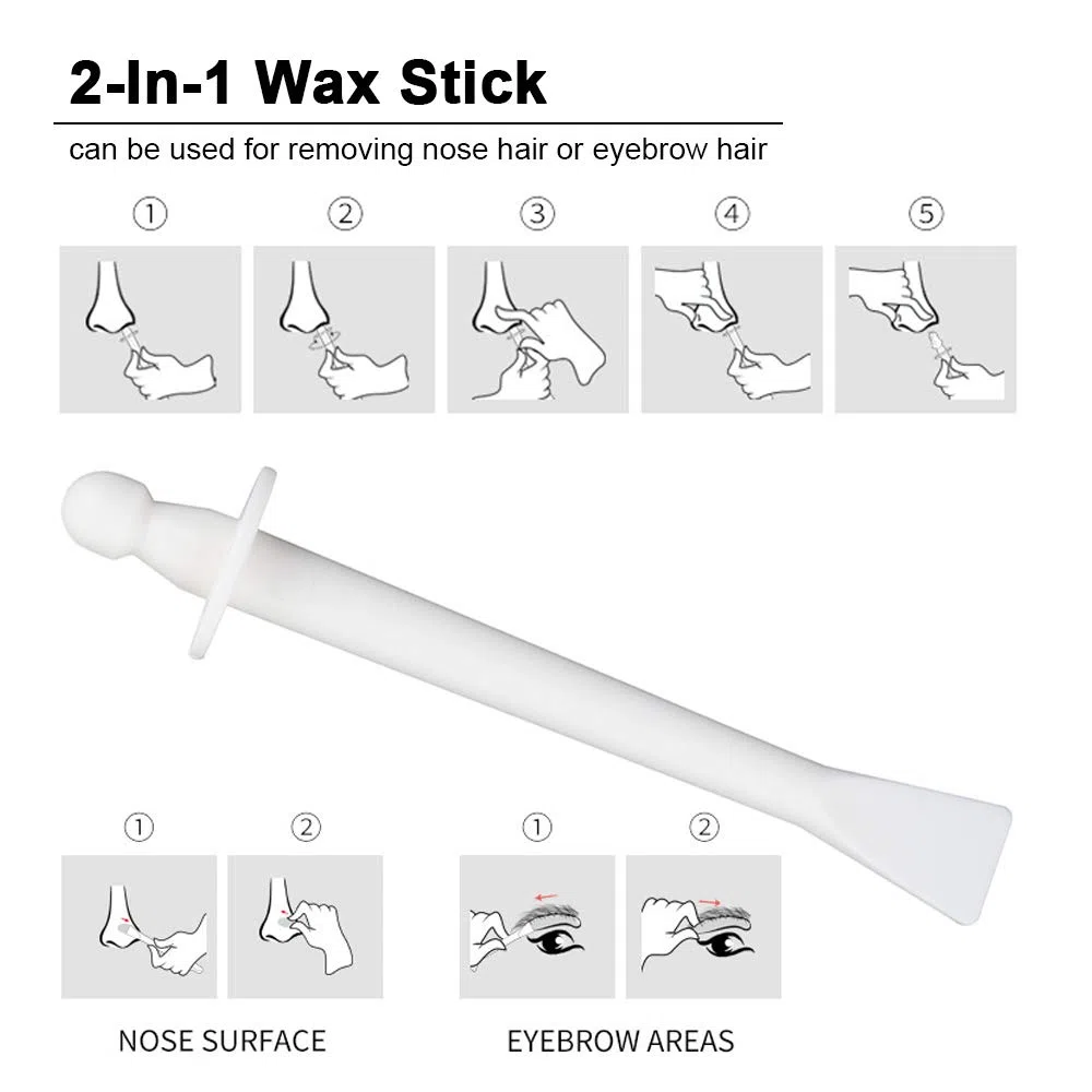 Cire Nez pour Homme et Femme 50 g, Kit d'épilation à la Cire d’Abeille Naturelle, 20 Applicateurs, Brésilien, Cire d'épilation des Poils du Nez