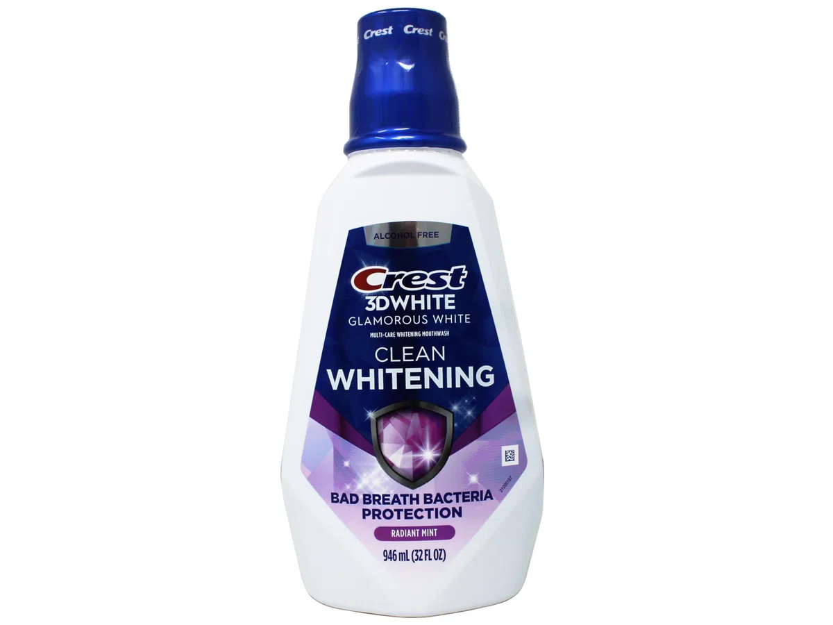Crest - 3D White Glamorous White - Multi- Soins Blanchissant - Parfums Menthe Fraiche, Bain De Bouche 946 Ml ( lot de 2 )