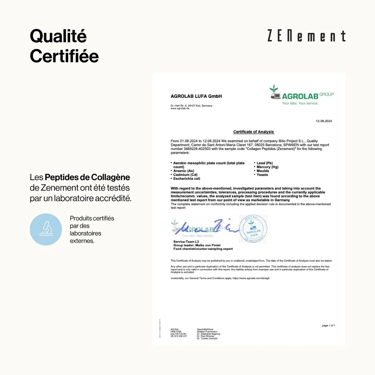 Peptides de Collagène Hydrolysé de Bovins provenants de Pâturages - avec Magnésium, Acide Hyaluronique, Zinc et Vitamine C - Non Aromatisé - Haute Solubilité - 450 g
