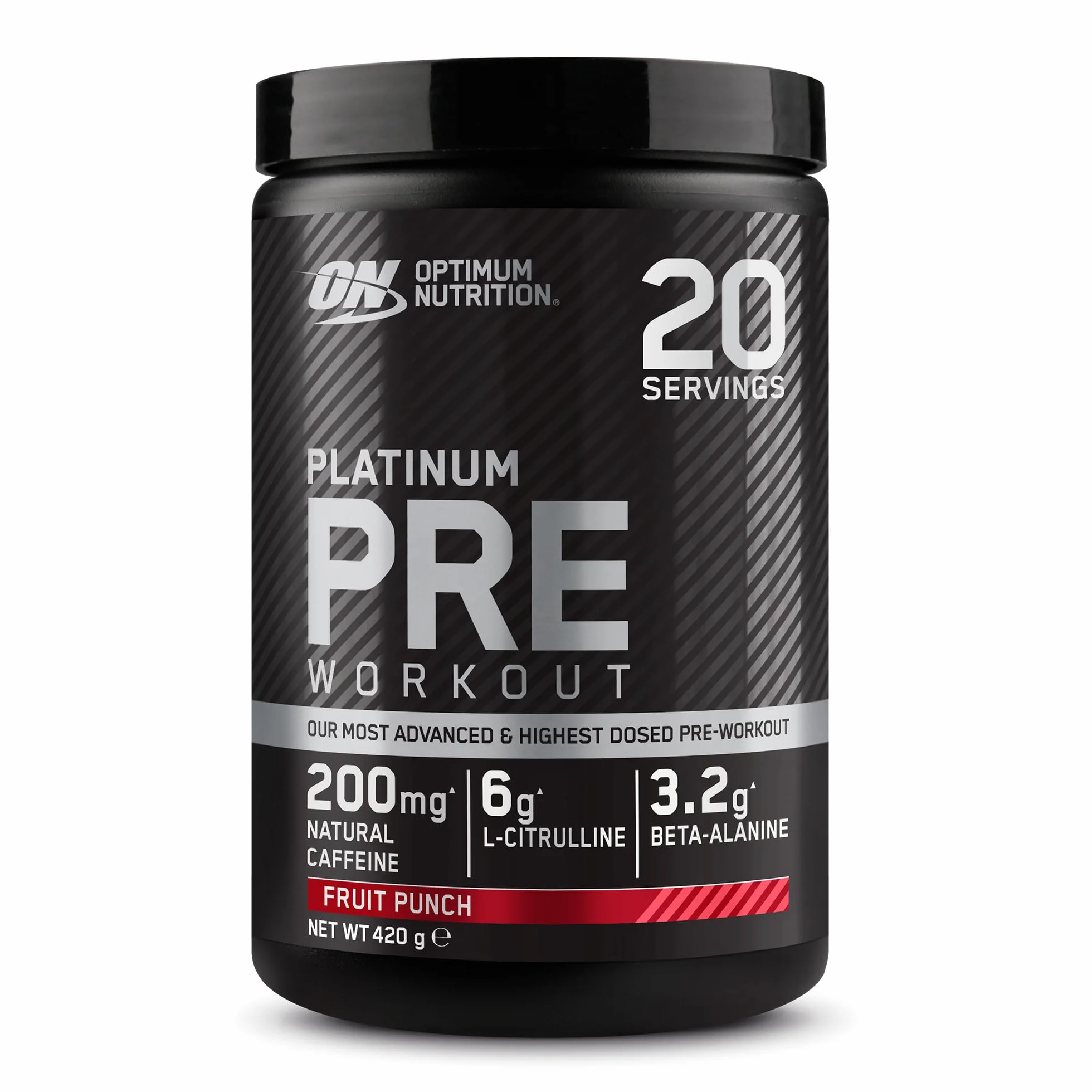 Optimum Nutrition Gold Standard Advanced Pre Workout en poudre, Booster d'énergie avec l-Citrulline, Beta-alanine, Caféine et Vitamines B12 et B6, Goût Cocktail de fruits, 20 Portions, 420 g