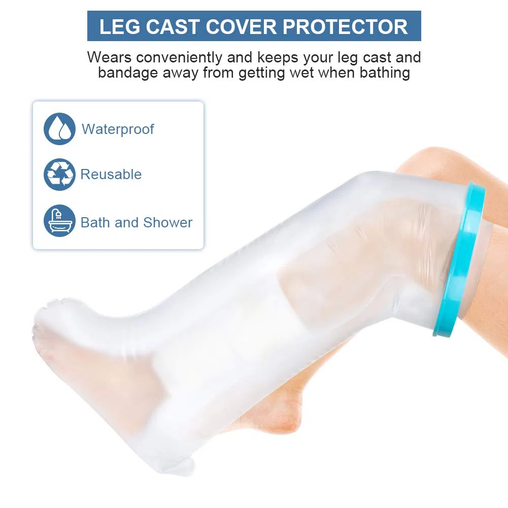 Yosoo Health Gear Housse de Protection Imperméable de Jambe, Imperméable de Plâtre de jambe, Protège-plâtre Jambe pour Adulte pour Le Bain, Maintien au Sec du Bandage 104cm