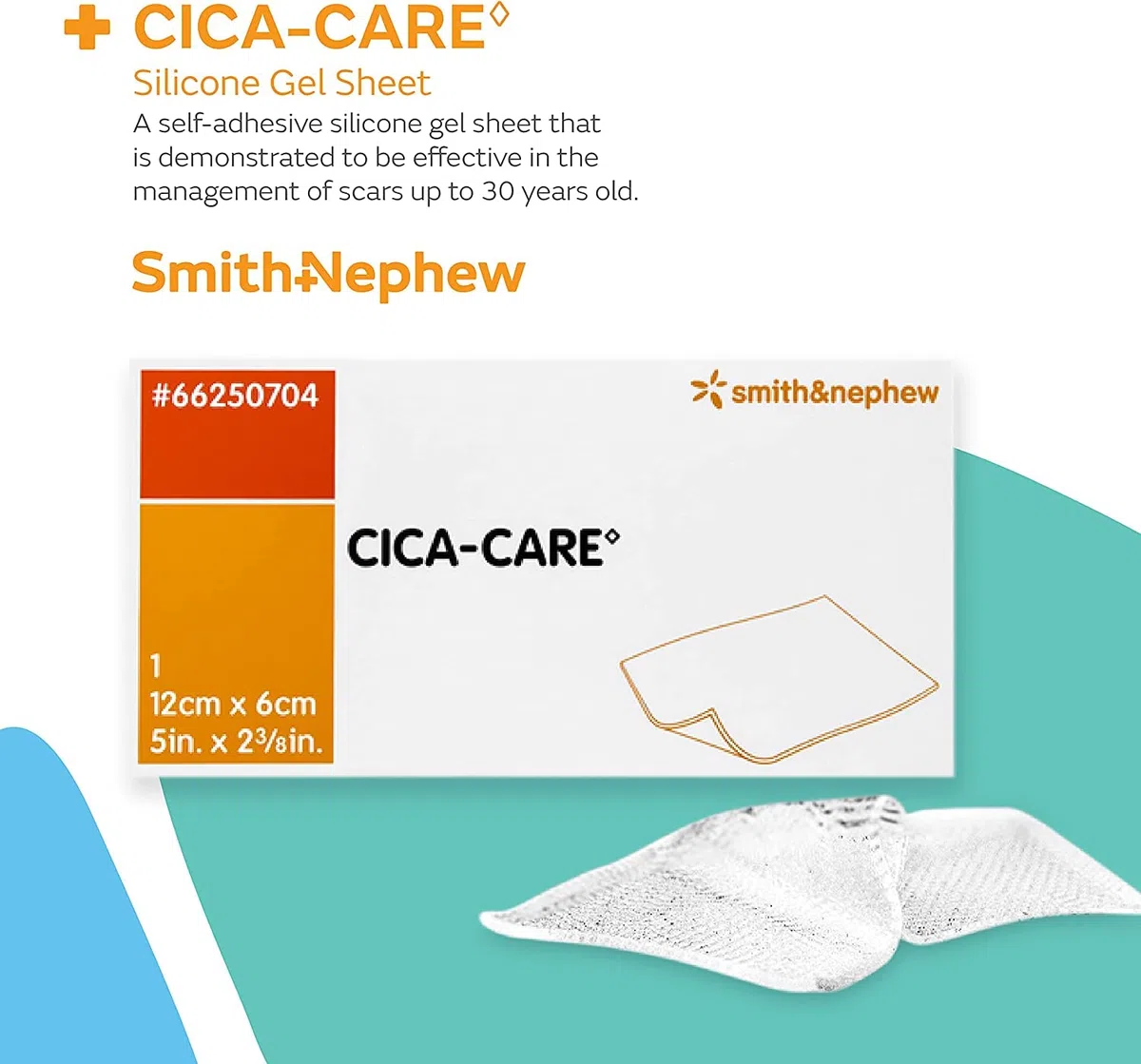 Smith&Nephew Cica-Care Gel Silicone Sheet 12cm x 6cm - Stérile - 1 unité