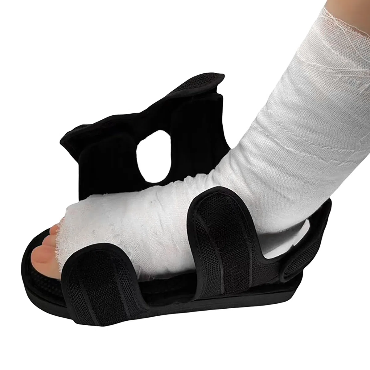 OhMill Chaussure de Plâtre Post-opératoire Réglable, Chaussure Bout Ouvert pour Pied Blessé, Protection pour Fracture du Pied, Pieds Gauche et Droit Universels pour Enfant Adulte