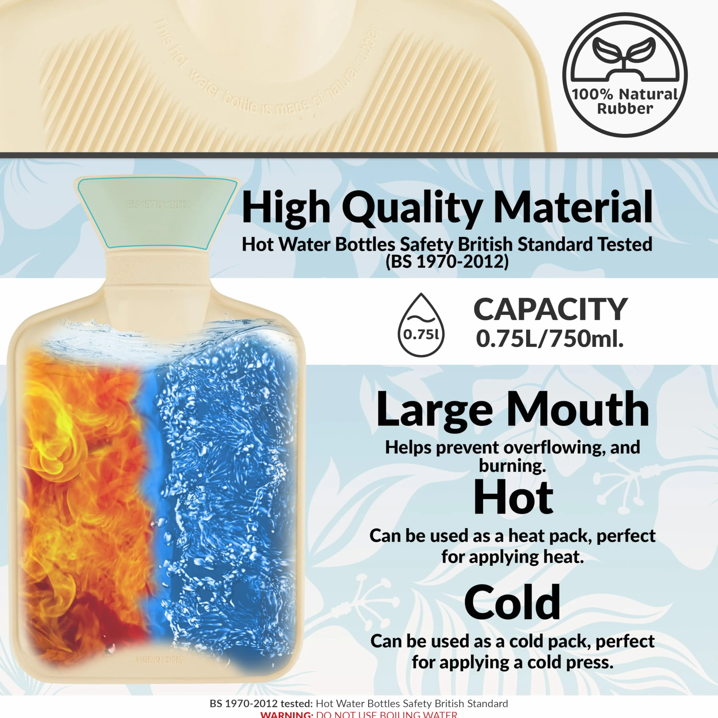 Disney Stitch Bouillotte avec Housse, Bouillotte Regles Douloureuses, Bouillotte Eau Chaude pour Soulagement de la Douleur Dos Cou et Épaules (Stitch 3D 750 ML)