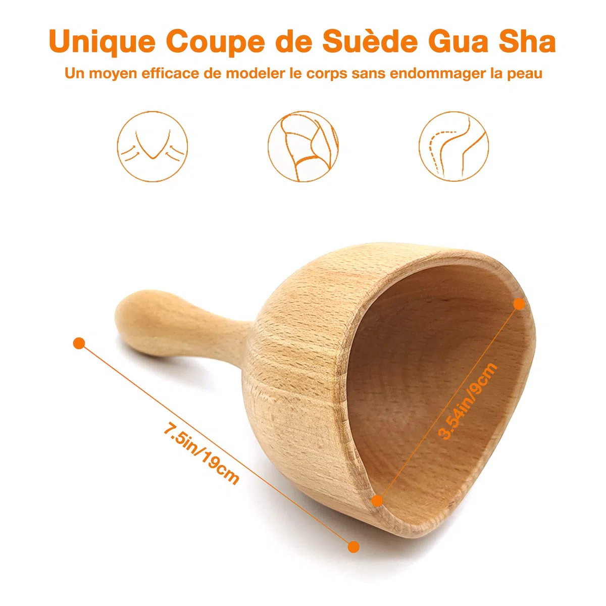 Maderotherapie Set d'outils de Massage Bois Coupes de Massage et Champignon de Massage, Masseur Cellulite, Drainage Lymphatique,Masseur Anti Cellulite