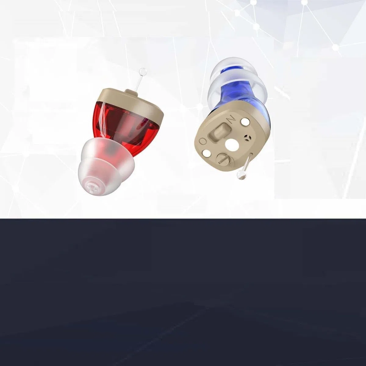 Rechargeable pour personnes âgées - Couple personnel numérique (CIC) PSAP Intra-auriculaire avec qualité sonore supérieure, réduction intelligente du son, affichage de la puissance