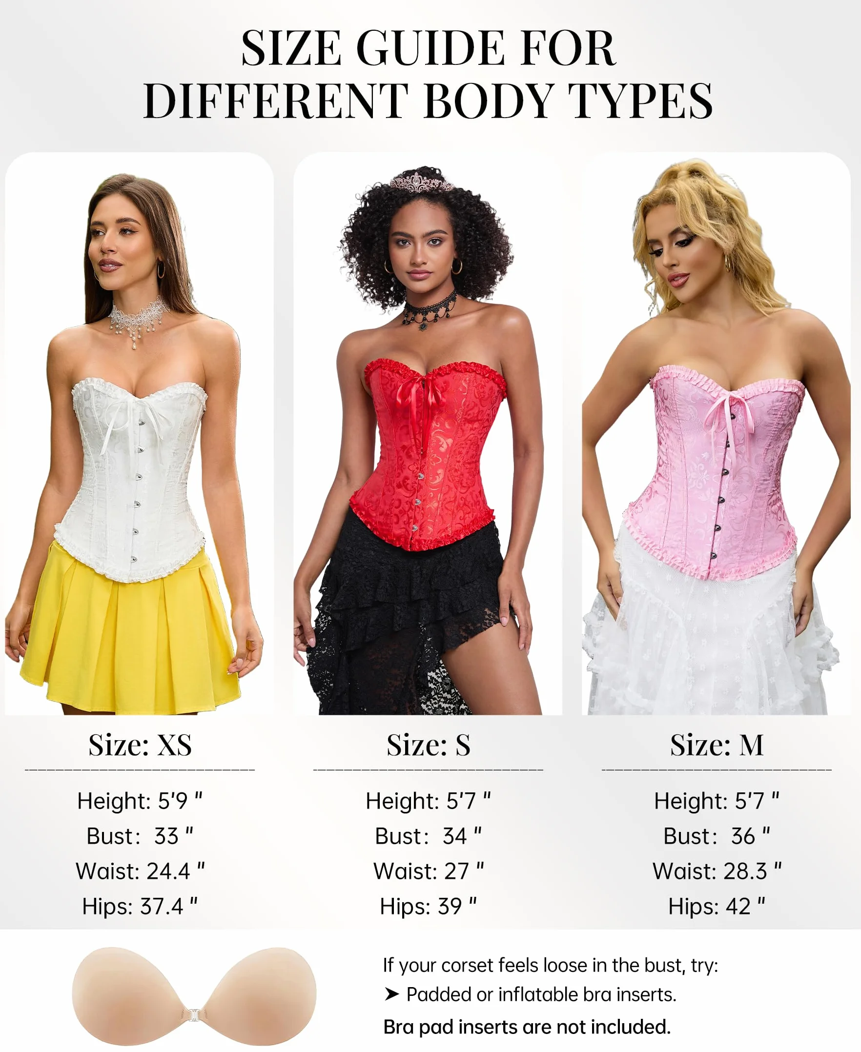 SZIVYSHI Corset bustier en plastique à lacets pour femme