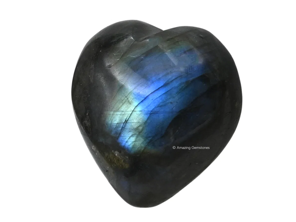Labradorite Pierre Naturelle Cœur en Cristal de Guérison - Cristal de Roche Poli Élégante Pierre pour Équilibre Énergétique et Méditation, Idéal pour Cadeaux Spirituels et Décoration Intérieure