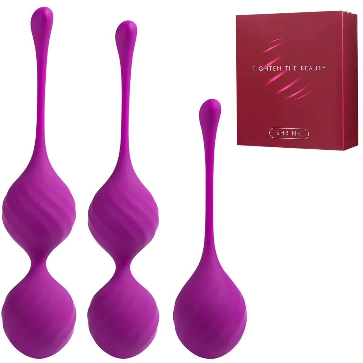 Love Balls Kegel Balls Training Balls Entraîneur de plancher pelvien Ensemble de 3 Silicone Parfait pour les femmes pour les jouets sexuels entraînement érotique du plancher pelvien (purple)
