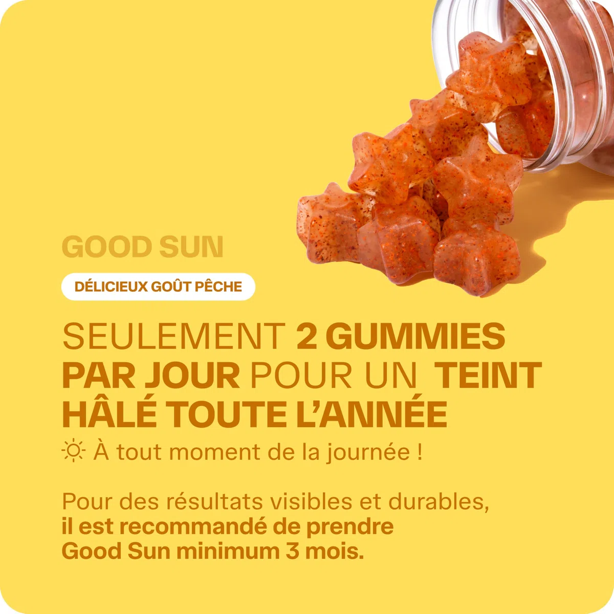 Lashilé Beauty - Gummies Solaire - Autobronzant Préparateur & Accélére le bronzage - Good Sun - Complément Alimentaire Solaire -Vitamine E & A Bêta-carotène - Cure 1 mois 60 Gummies