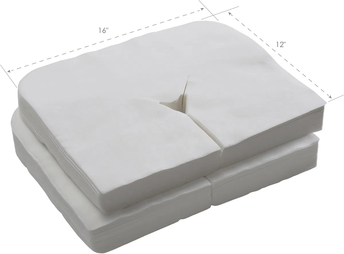 EARTHLITE Protège-têtière en papier jetable – Qualité médicale, ultradoux, luxueux, ne colle pas (100 unités)