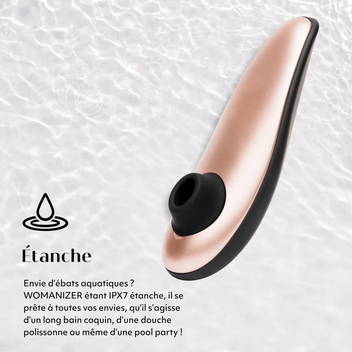Womanizer Classic Stimulateur clitoridien - Suceur de clitoris avec 8 niveaux de puissance - Vibromasseur clitoridien étanche - Stimulateur clitoridien rechargeable pour femme et couple - Or rose