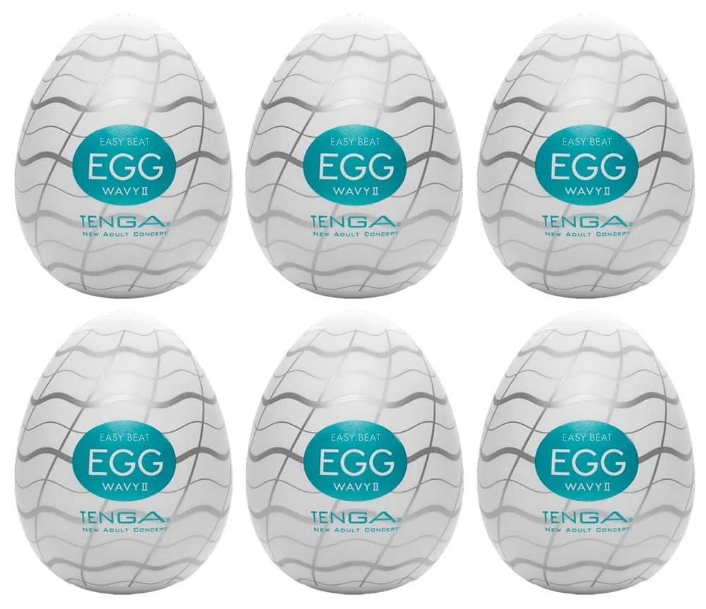 Tenga Œuf Wavy II Masturbateur Blanc 7 cm