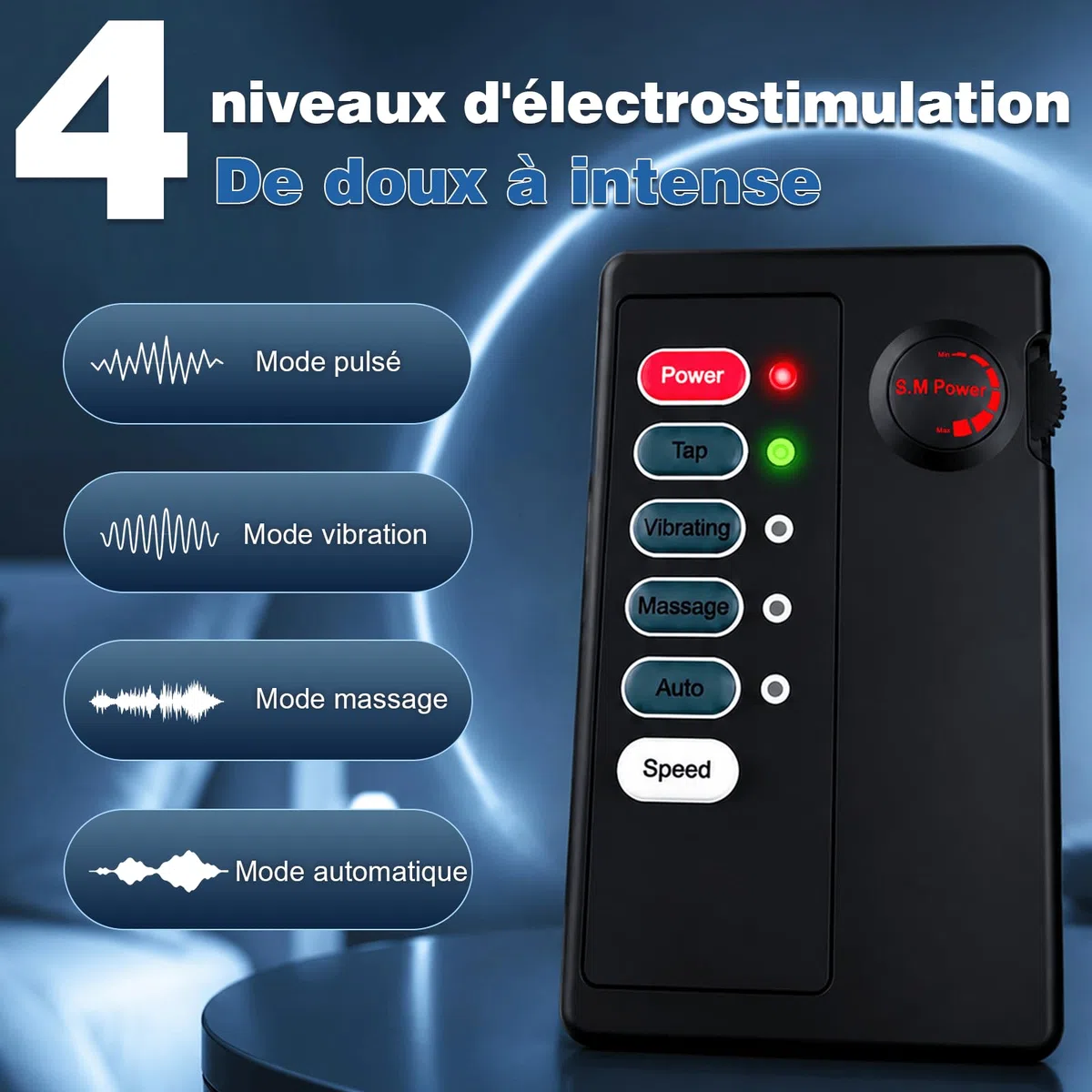 Unité de Contrôle d’électrostimulation Double Sortie 2,5 mm SM Jouet Sexuel | Boîtier de Commande pour Électrostimulation Connecter Simultanément Deux Accessoires Compatible avec la Plupart Réglable