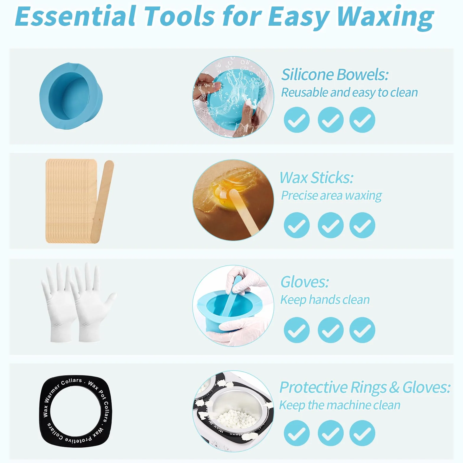 Double chauffe cire, iklestar kit professionnel appareil a cire chaude épilation, chauffe-cire électrique avec bâtonnets et bols en silicone pour utilisation à domicile, en spa ou en salon