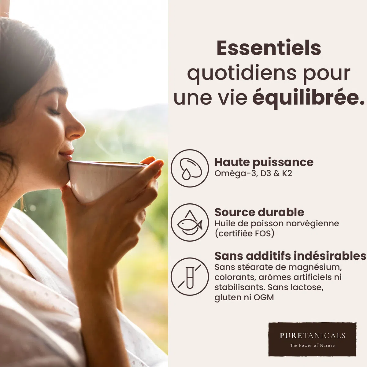 Oméga 3 + Vitamine D3 + K2 MK7 All-Trans - Premium Essentiels O3-D3-K2 Complexe à Haut Dosage - Huile de Poisson aux Acides Gras EPA & DHA, Vit D3 K2 | Omega3 Gouttes | 240 Gélules
