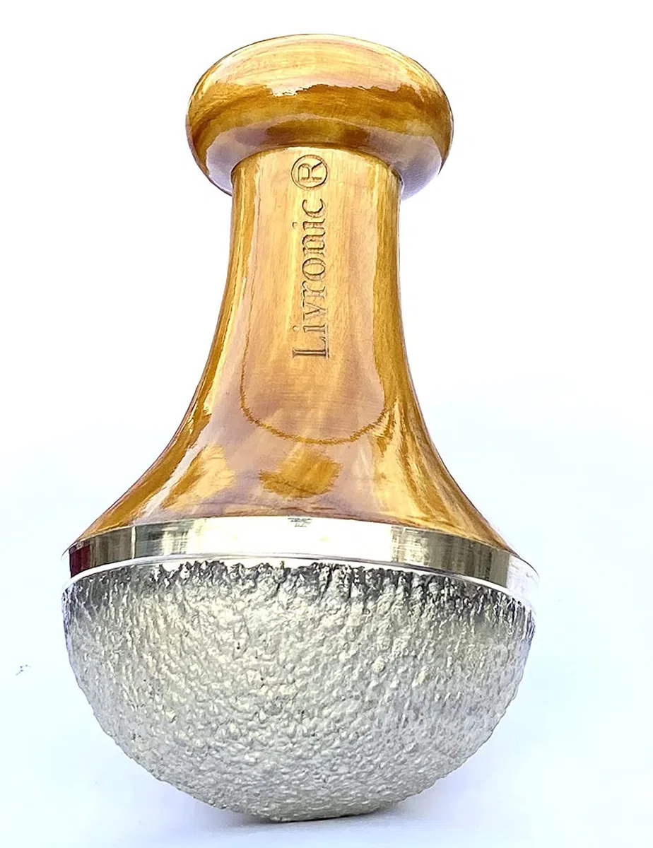 Livronic Natural Bronze Kansa Vatki with Wooden Handle - Ayurvedic Detox Foot Massage - Relaxation and Deep Cleansing - Ancient Ayurvedic Kansa Vatki Natural Foot Massage