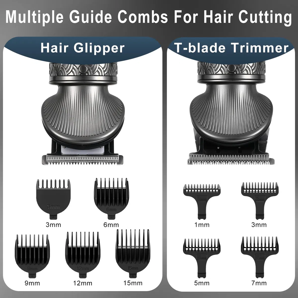 Hatteker Tondeuse Barbe,Cheveux Professionnelle pour Homme Avec Lame en T Rasoir Kit de Coupe de Cheveux Chauve 0 mm Tondeuse Corps Tondeuse de Précision Tondeuse Nez 6 en 1