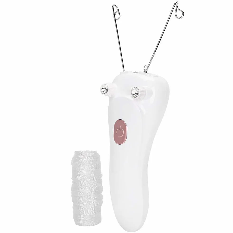 【Cadeau de fête des mères】 Épilateur de filetage électrique, épilateur de fil d'épilation physique sûr de 2 couleurs, visage de haute qualité pour femme(Pink)
