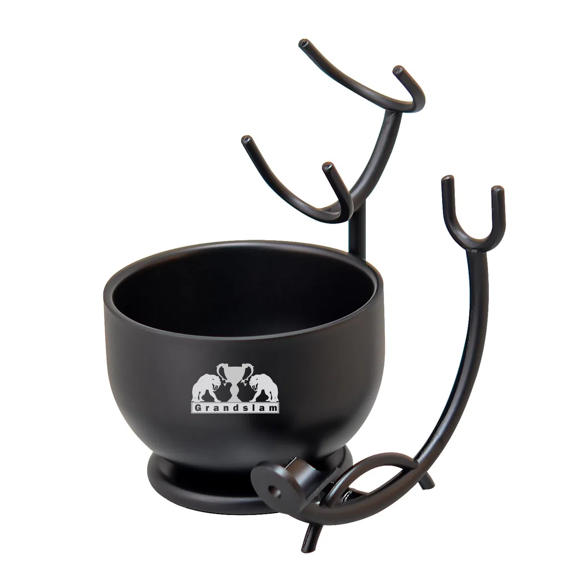 Grandslam 3 en 1 Set de Rasage, Kit de Rasage Barbier Comprenant un Blaireau de Rasage, un Bol de Rasage en Acier Inoxydable et Support Rasoir, Meilleur Cadeau pour père, mari (Noir)