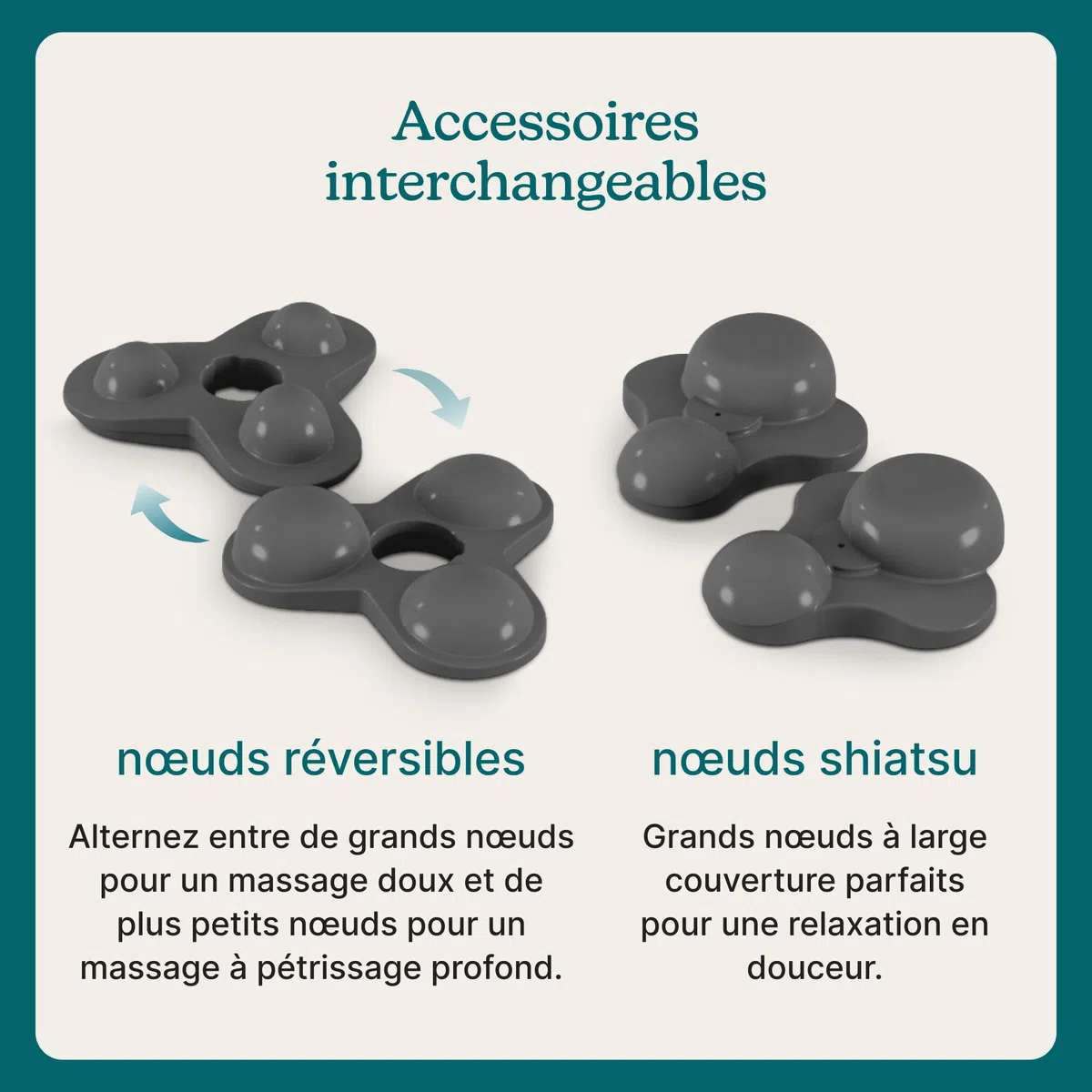 Homedics ModMassage Coussin Shiatsu, Cou, Dos & Épaules, USB-C, 2 Têtes | Coussin De Massage Shiatsu Corps Entier, Appareil De Massage Dos Nuque Pieds, 2 Têtes Interchangeables, Chaud & Froid, USB-C