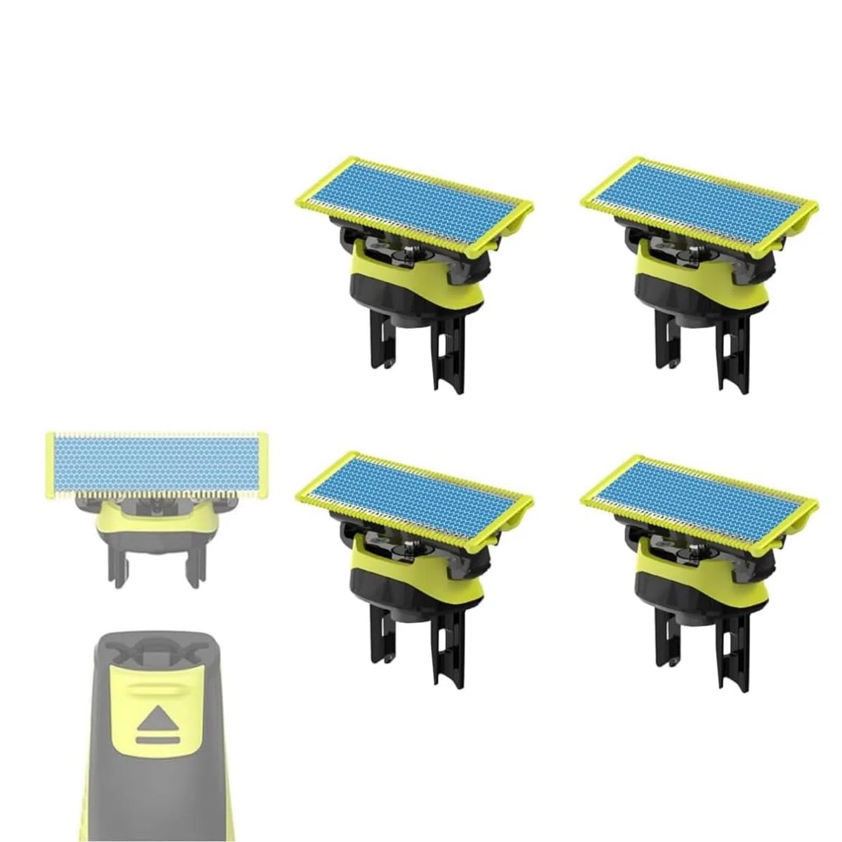 Lot de 2/3/4/6 lames de rechange en acier inoxydable compatibles avec tous les modèles OneBlade -Lames anti-friction (4)
