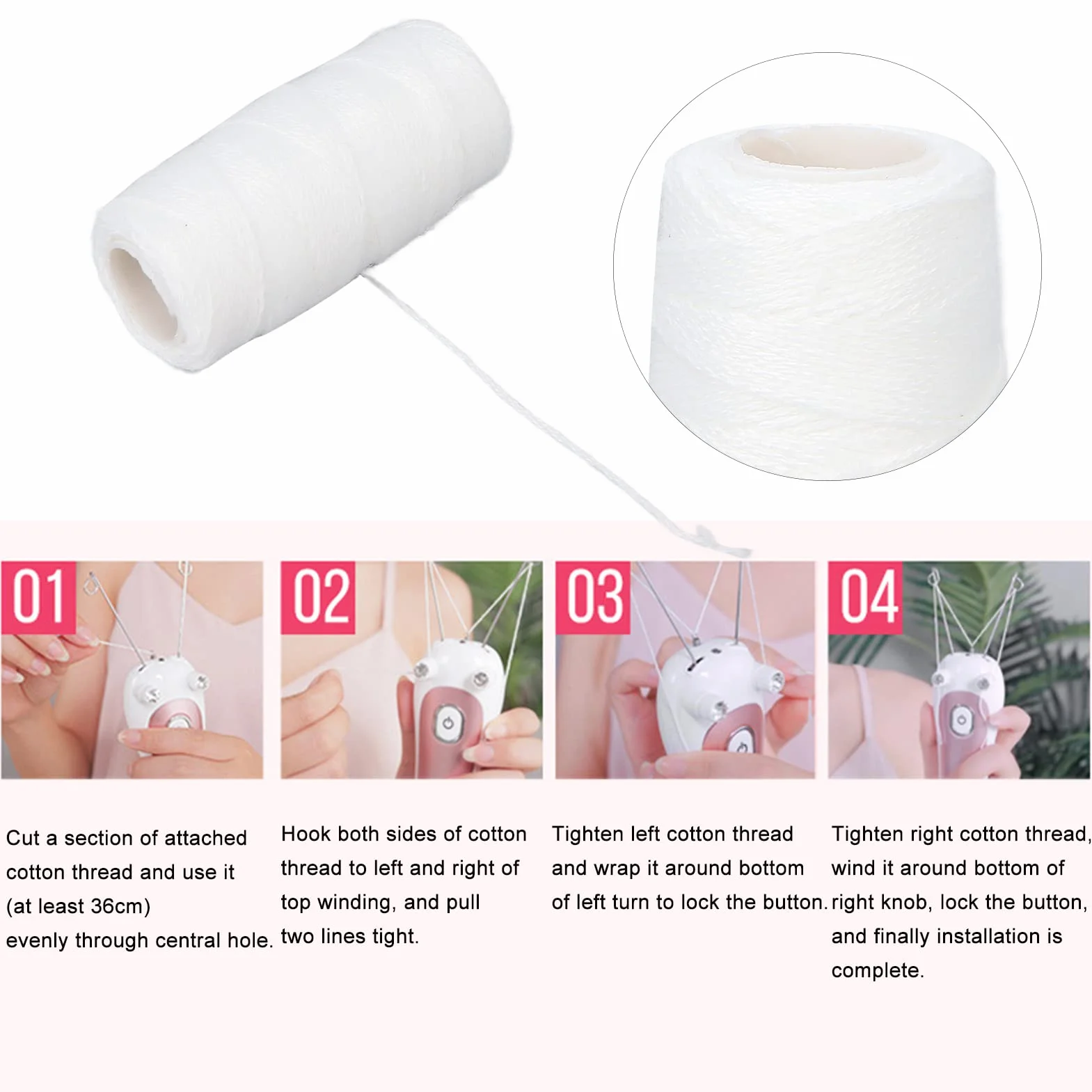 Generic Fil électrique D'épilation du Visage, Dispositif D'enfilage Portable pour le Visage et le Corps